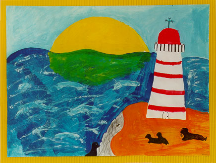 "Leuchtturm mit Seel&ouml;wen"