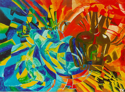 "Stillleben nach futuristischer Malmanier"